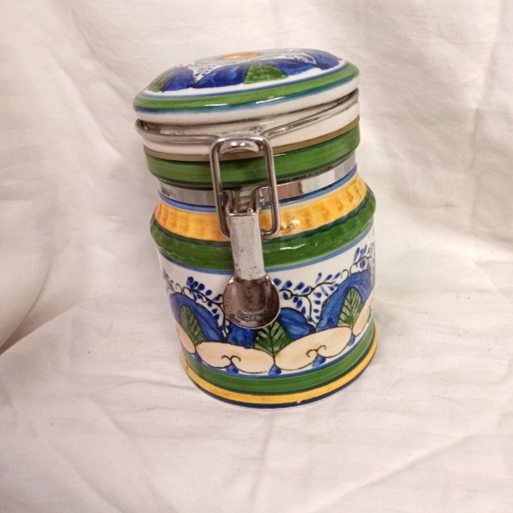 Vintage Porcelian Canister Storage Jar Handpainted
